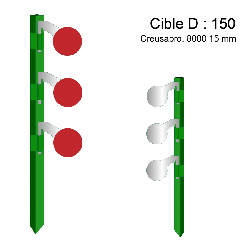 Cibles articulées sur poteau - 150mm