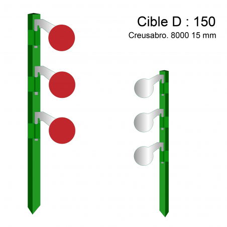 Cibles articulées sur poteau - 150mm