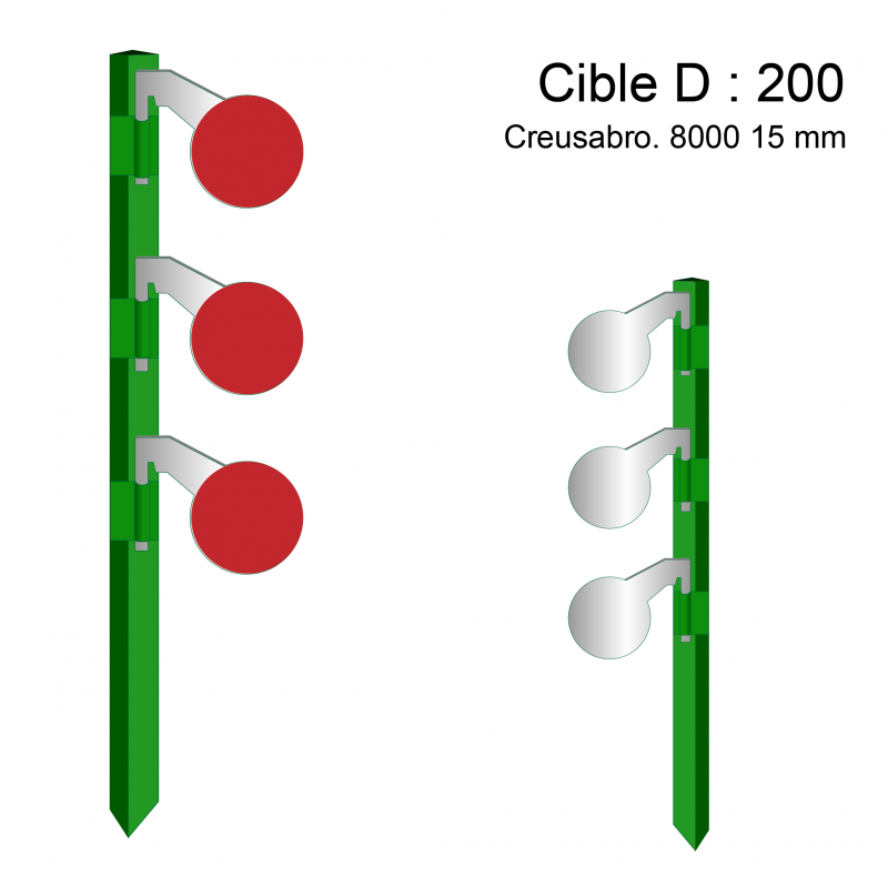 Cibles articulées sur poteau - 200mm