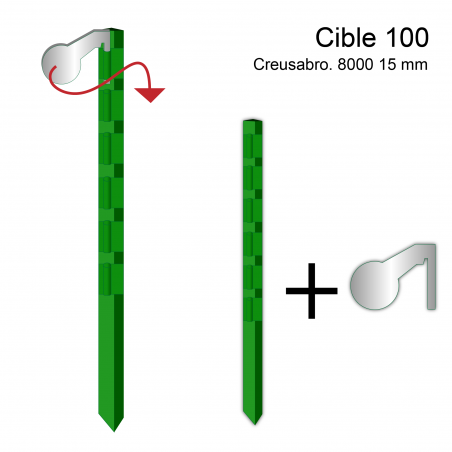 Cible descendente sur poteau - 100mm