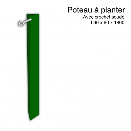 Poteau à planter pour 3 cibles tournantes L60 x 60 x 1800mm